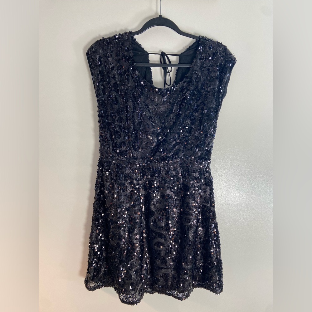 Black Sequin Dress - Size Medium